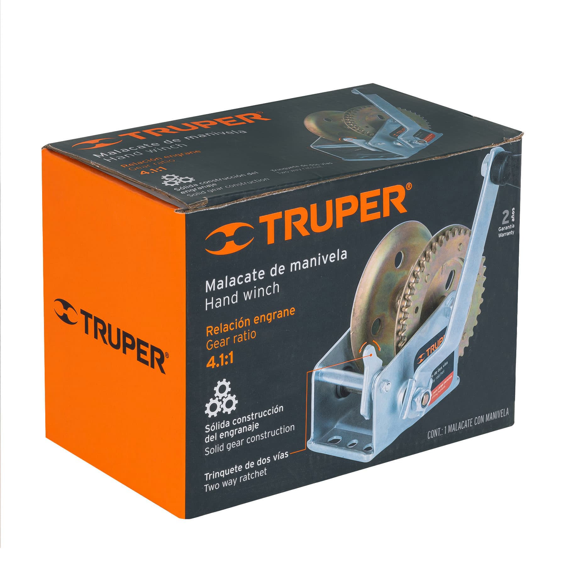 Malacate de manivela 540 kg sin cable, TRUPER TRUPER