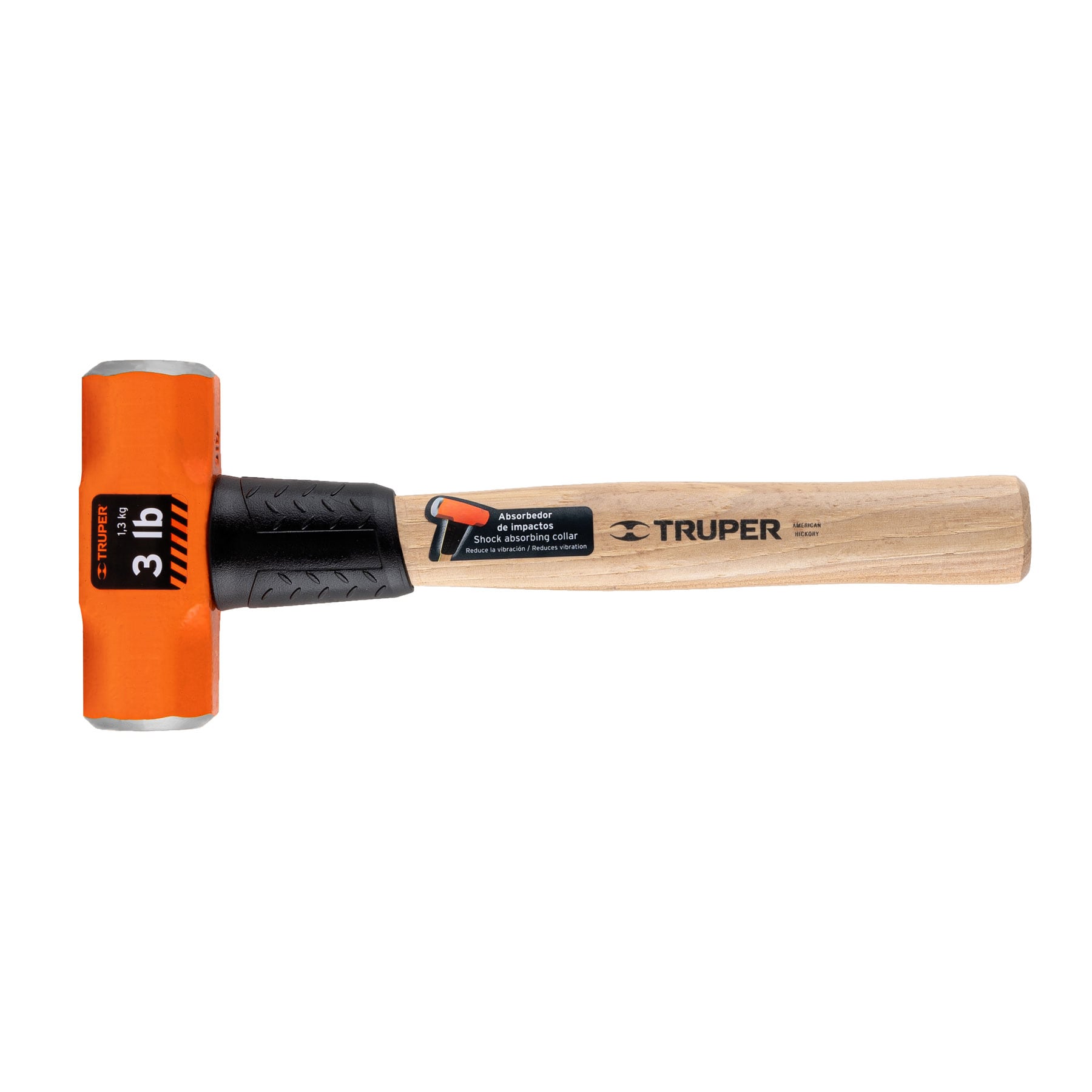 Marro octagonal 3 lb, mango de madera 12", TRUPER TRUPER