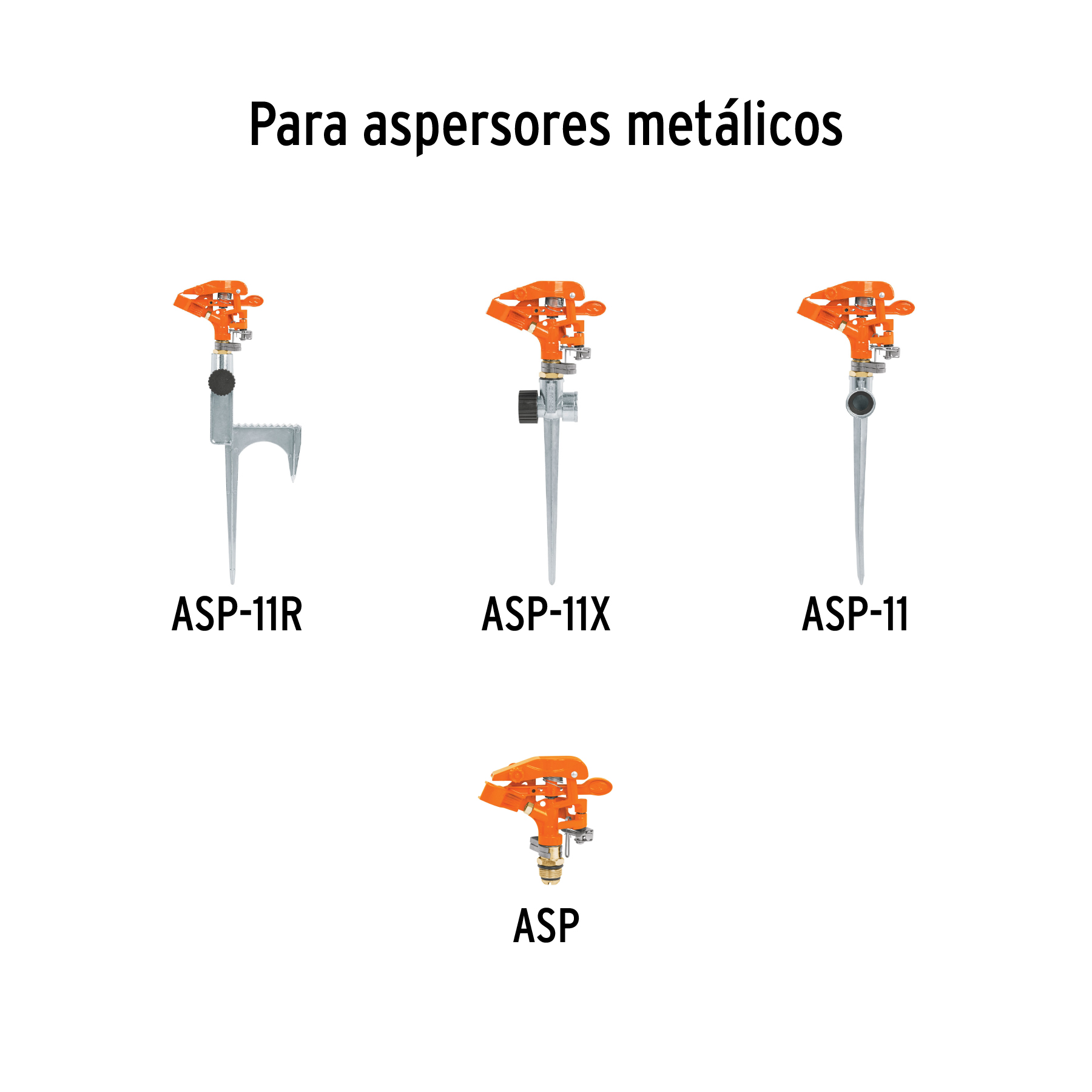 Estaca metálica universal 8" dos vías, para aspersor, TRUPER TRUPER