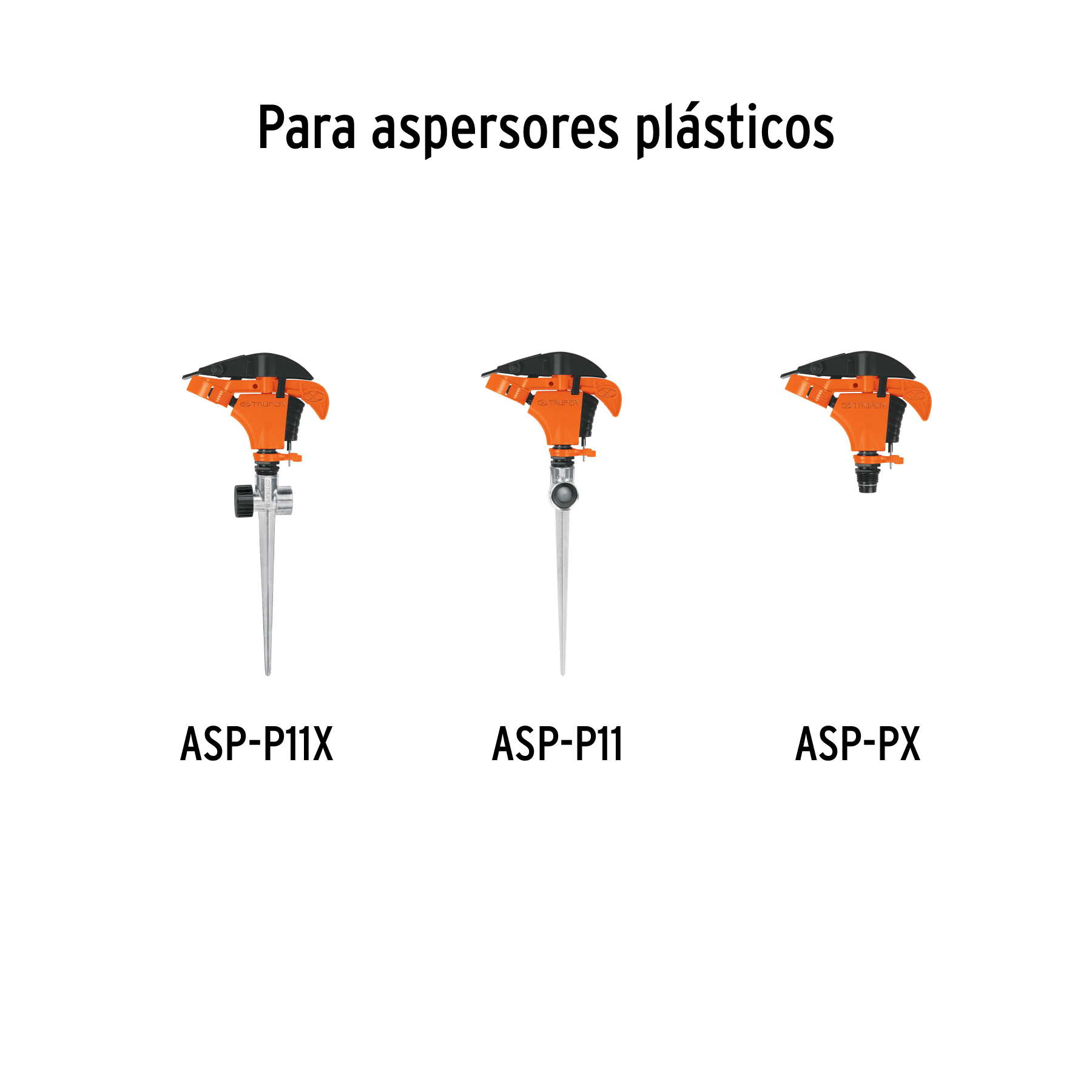 Estaca metálica universal 8" dos vías, para aspersor, TRUPER TRUPER