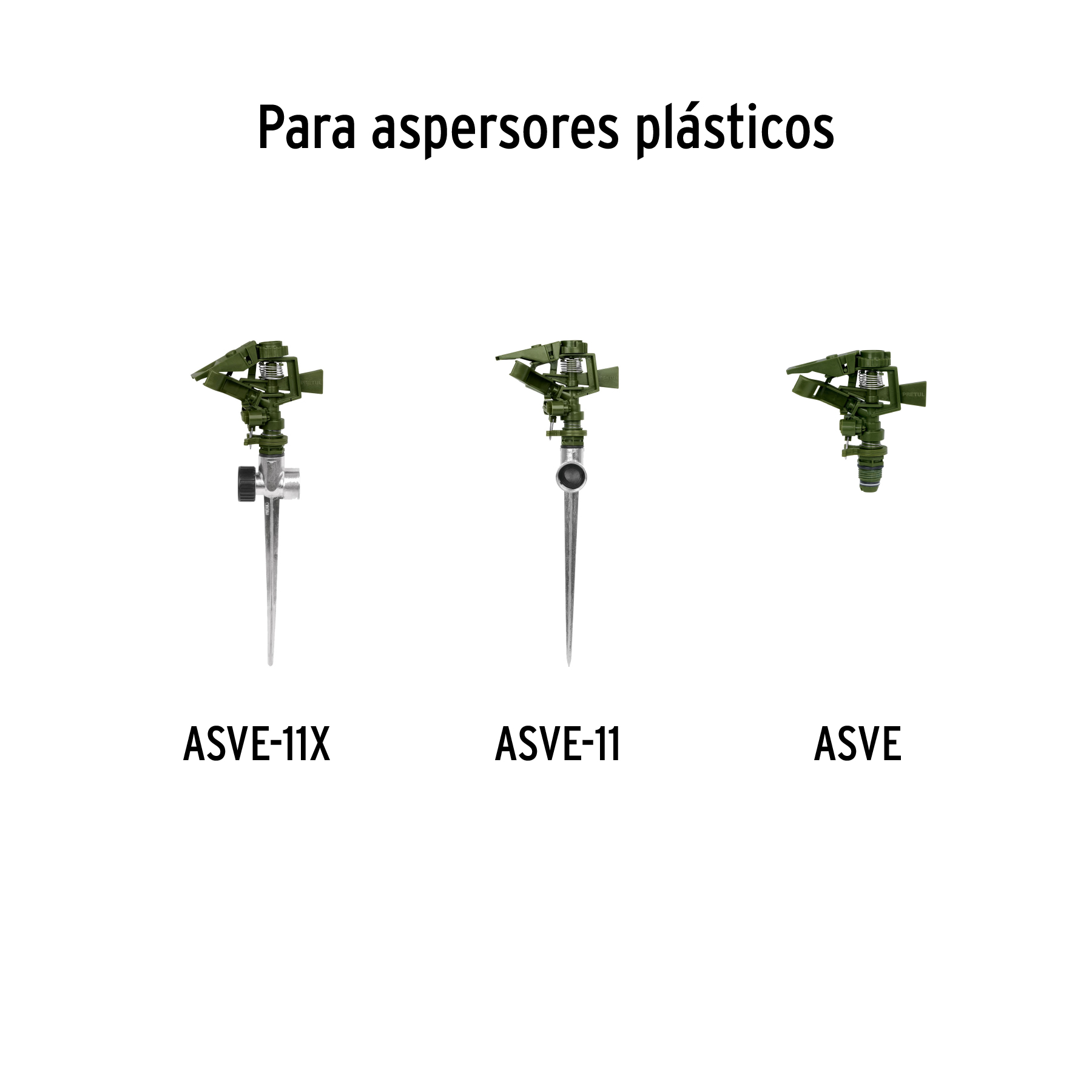 Estaca metálica universal 8" dos vías, para aspersor, TRUPER TRUPER