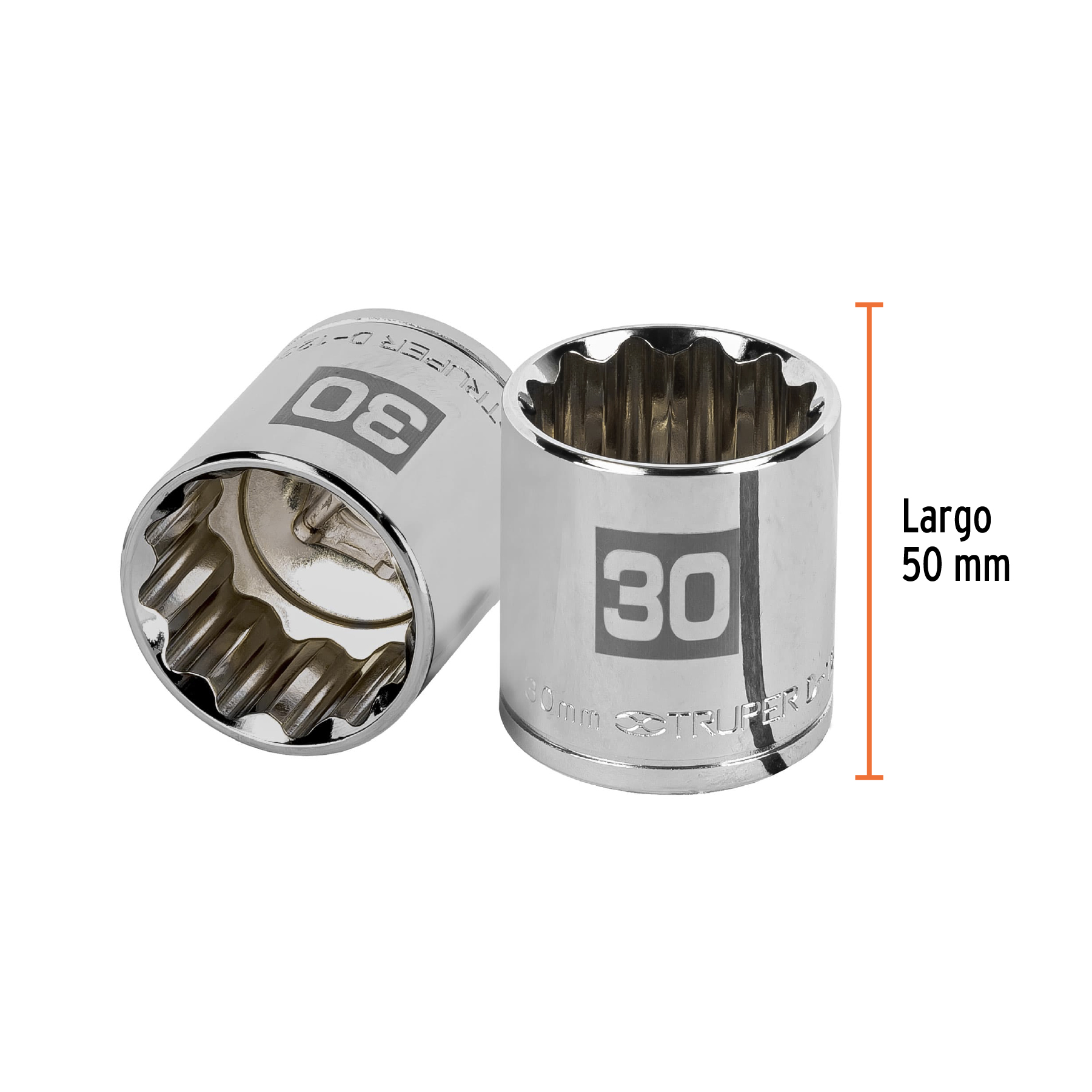 Dado de 30 mm, 12 puntas, cuadro 1/2", TRUPER TRUPER