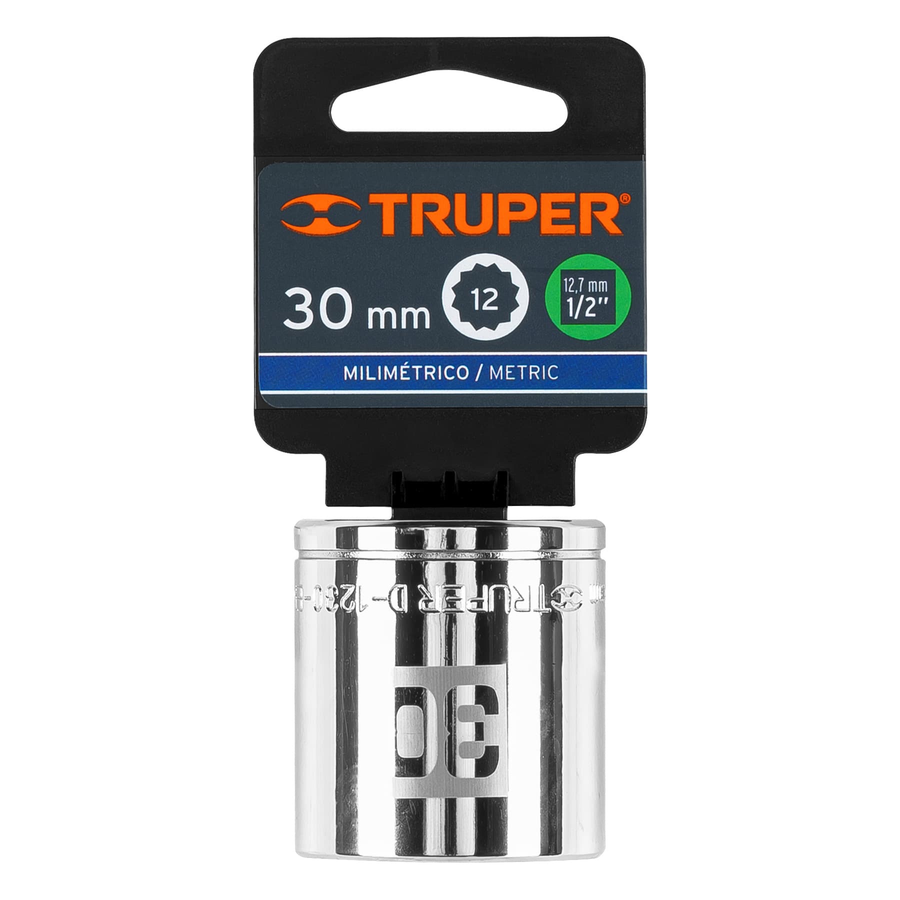 Dado de 30 mm, 12 puntas, cuadro 1/2", TRUPER TRUPER