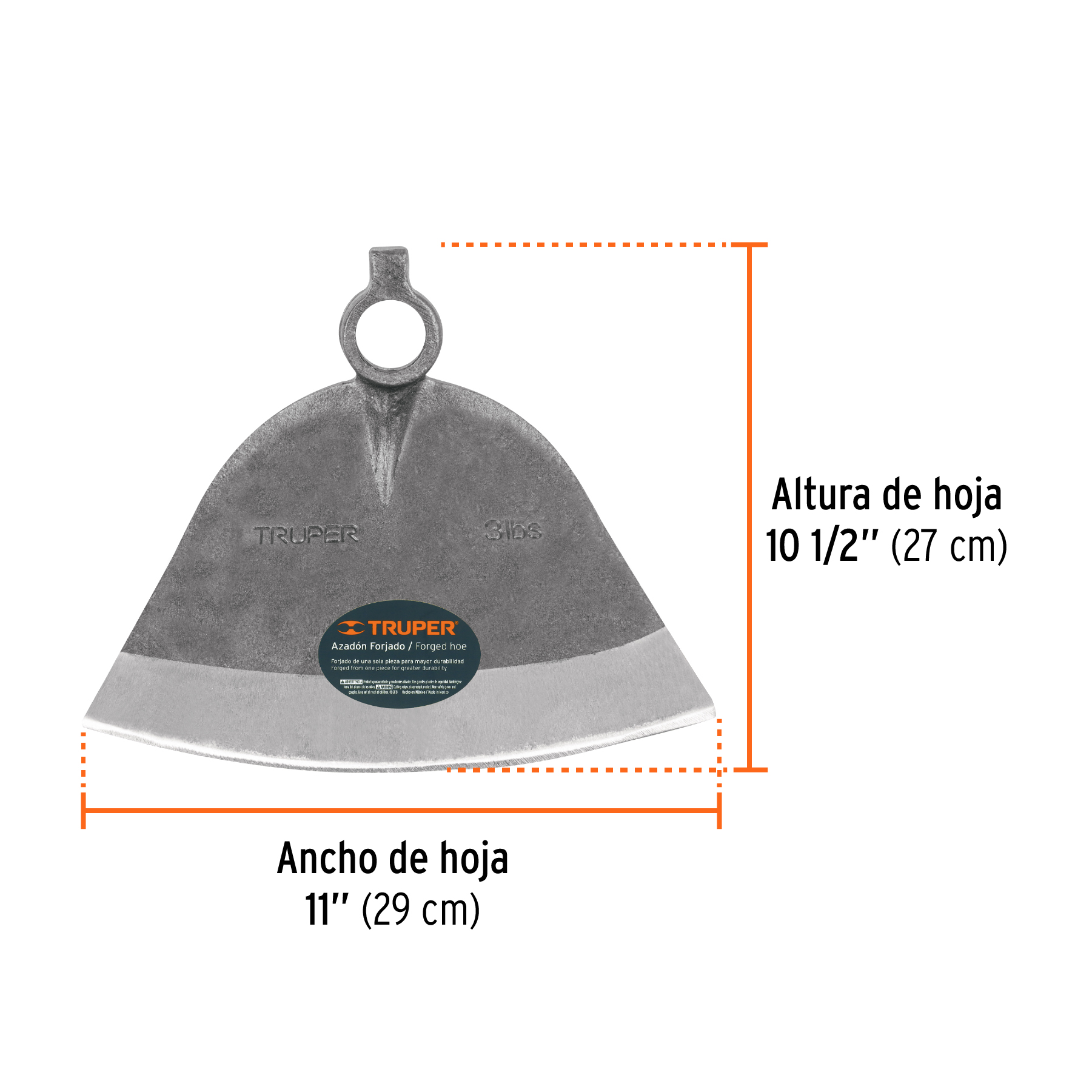 Azadón Córdoba No. 3 de 2.8 lb, sin mango, TRUPER TRUPER