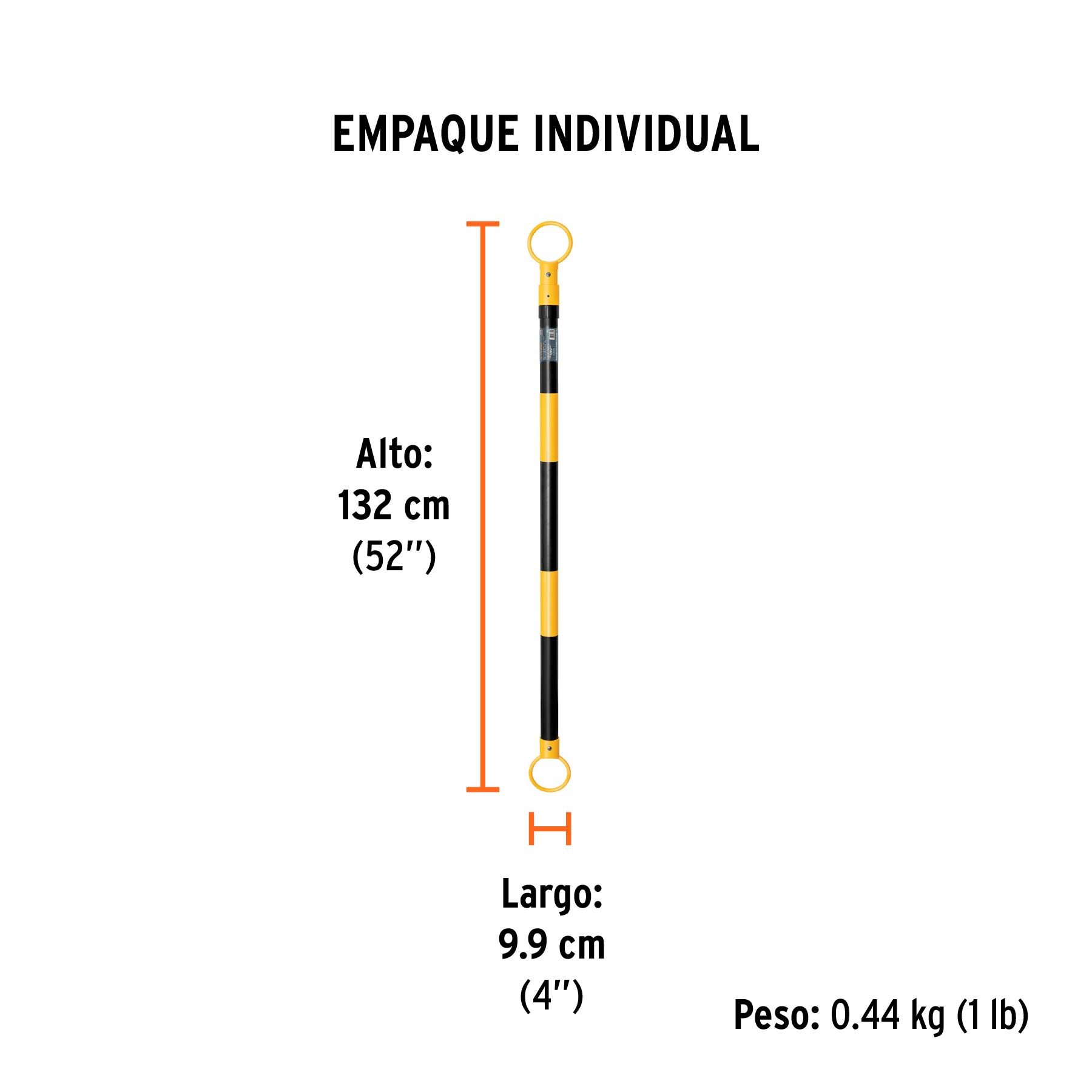 Barra extensible de 1.3 a 2.1 m reflejante para conos TRUPER