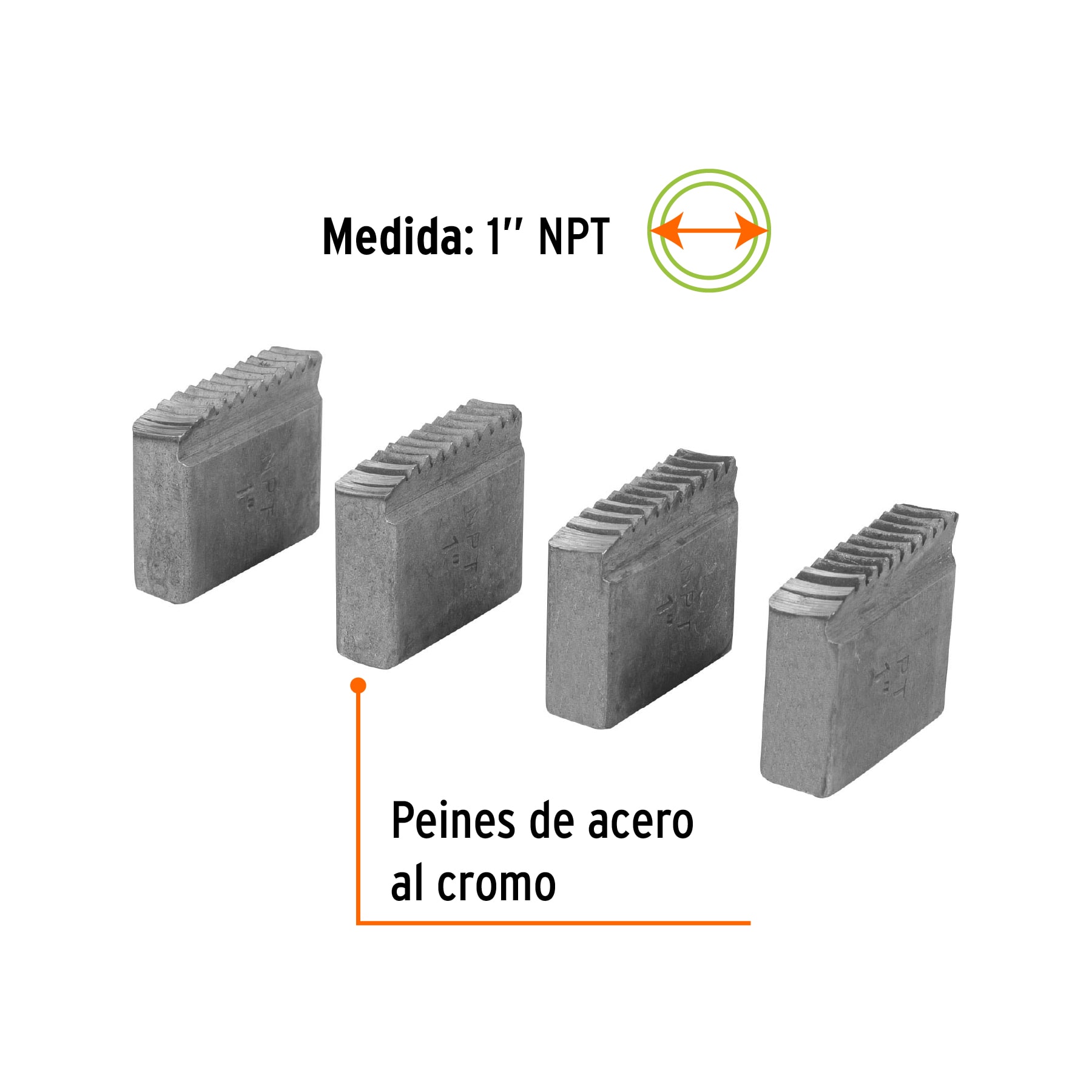 Juego de 4 peines 1" para tarrajas TA-850 y TA-851, TRUPER TRUPER