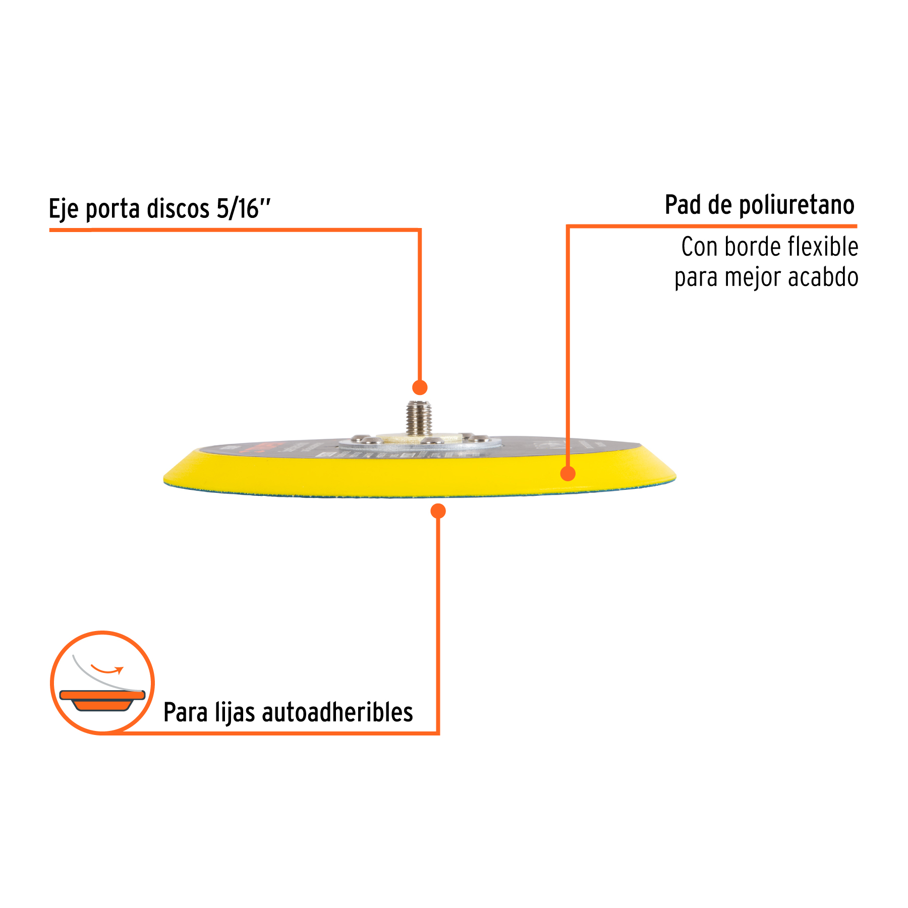 Pad de vinil para lijadora neumática TPN-861, TRUPER TRUPER