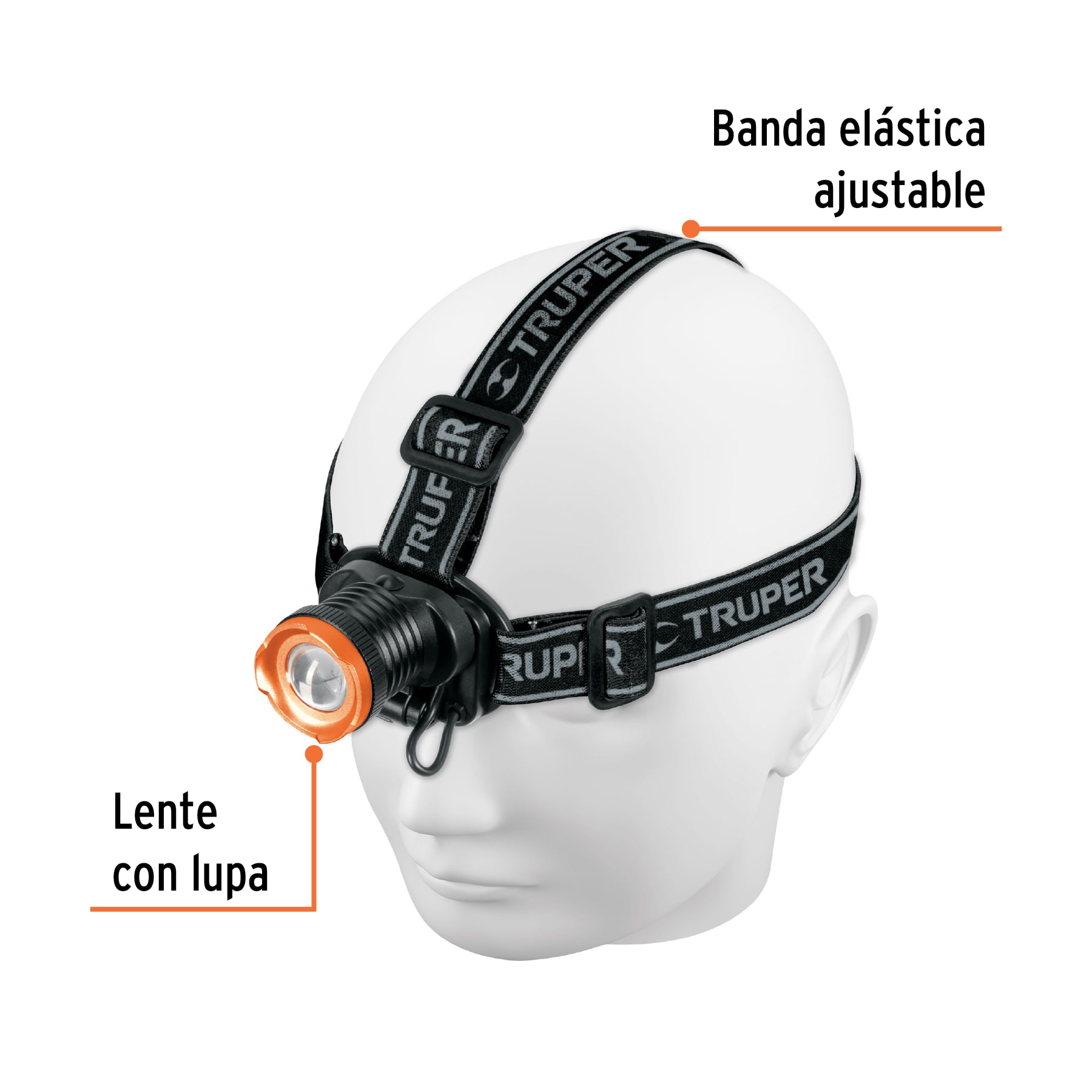 Linterna de minero LED 80 lm, recargable, TRUPER EXPERT TRUPER