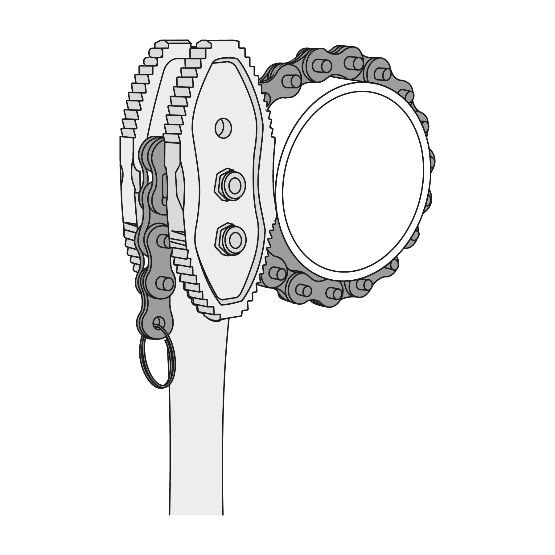 Llave de cadena tipo caimán uso pesado, mango de 28", TRUPER TRUPER