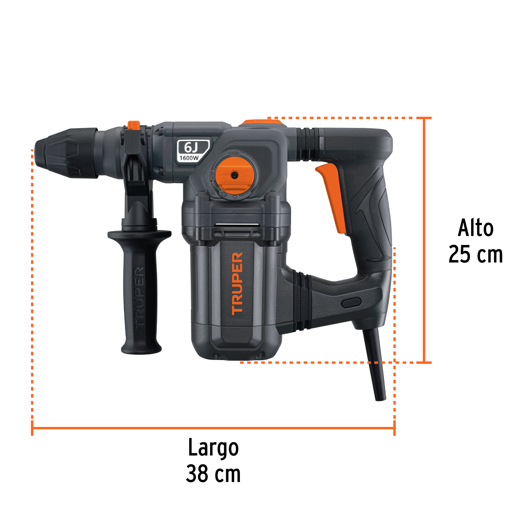 Rotomartillo SDS Plus/destornillador 6 J, 1600W, INDUSTRIAL TRUPER