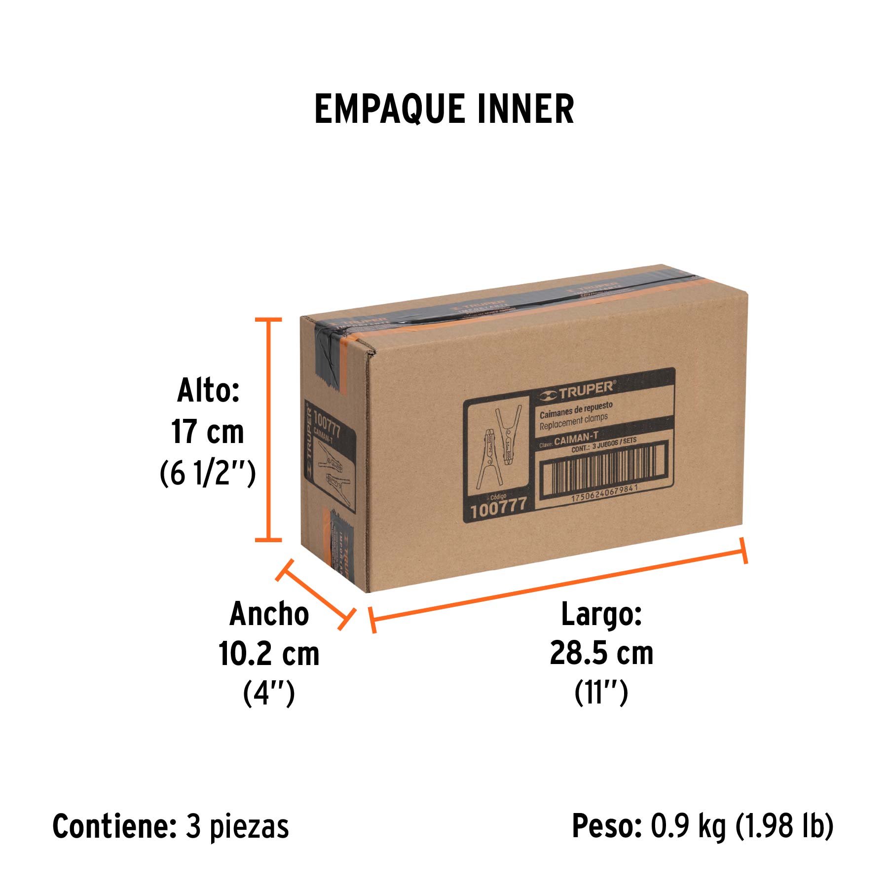 Blíster con 2 caimanes para cables pasa corriente, TRUPER TRUPER