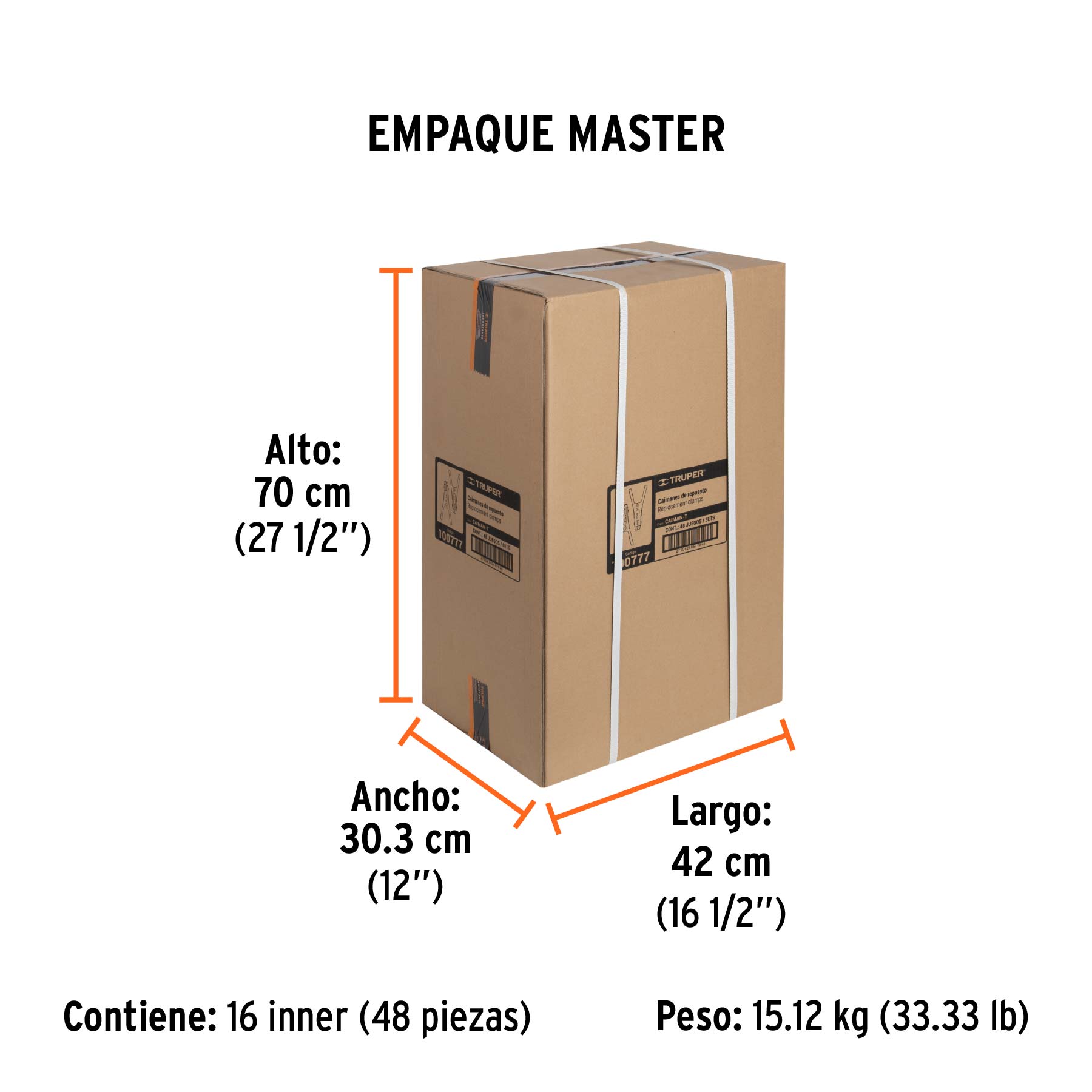 Blíster con 2 caimanes para cables pasa corriente, TRUPER TRUPER