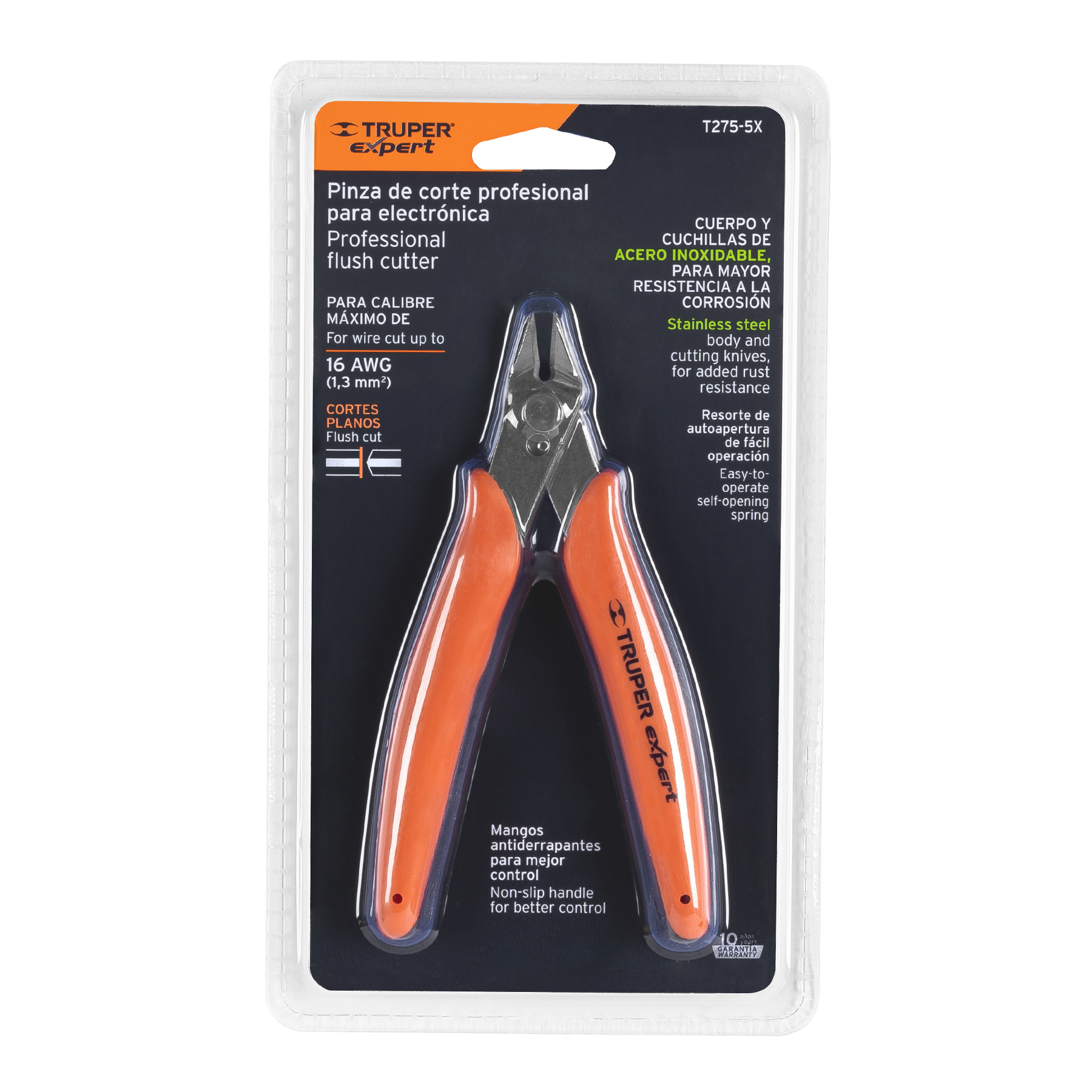 Pinza 5" de corte para electrónica, TRUPER EXPERT TRUPER