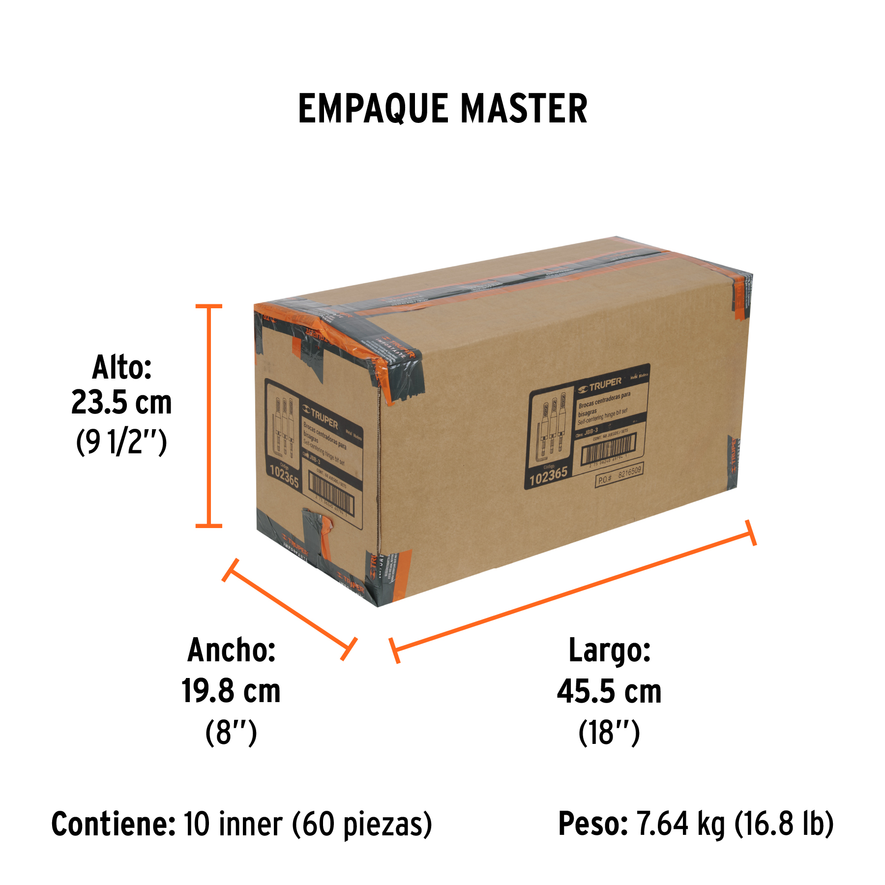Juego de 3 brocas para bisagra, TRUPER TRUPER