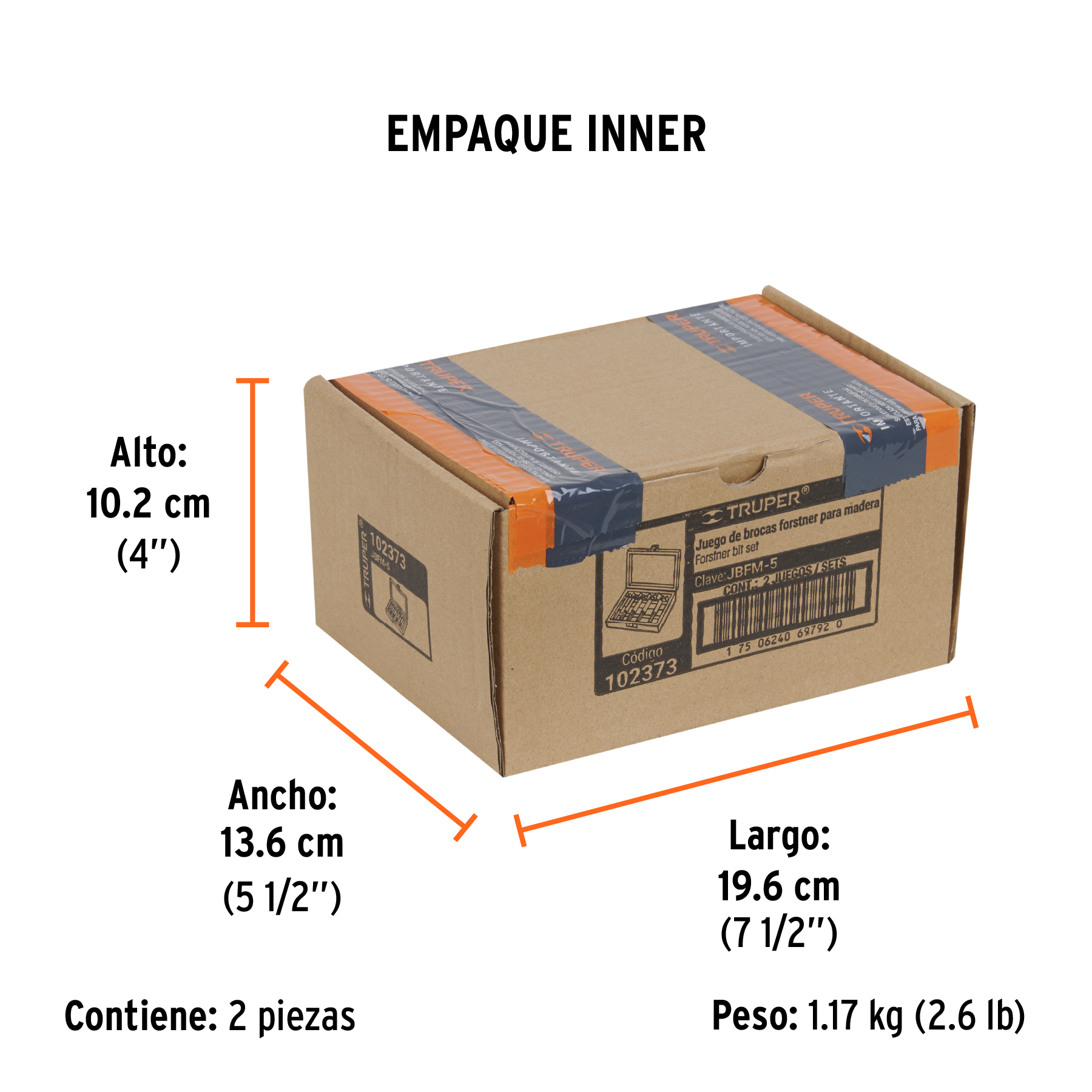 Juego de 5 brocas forstner para madera, TRUPER TRUPER