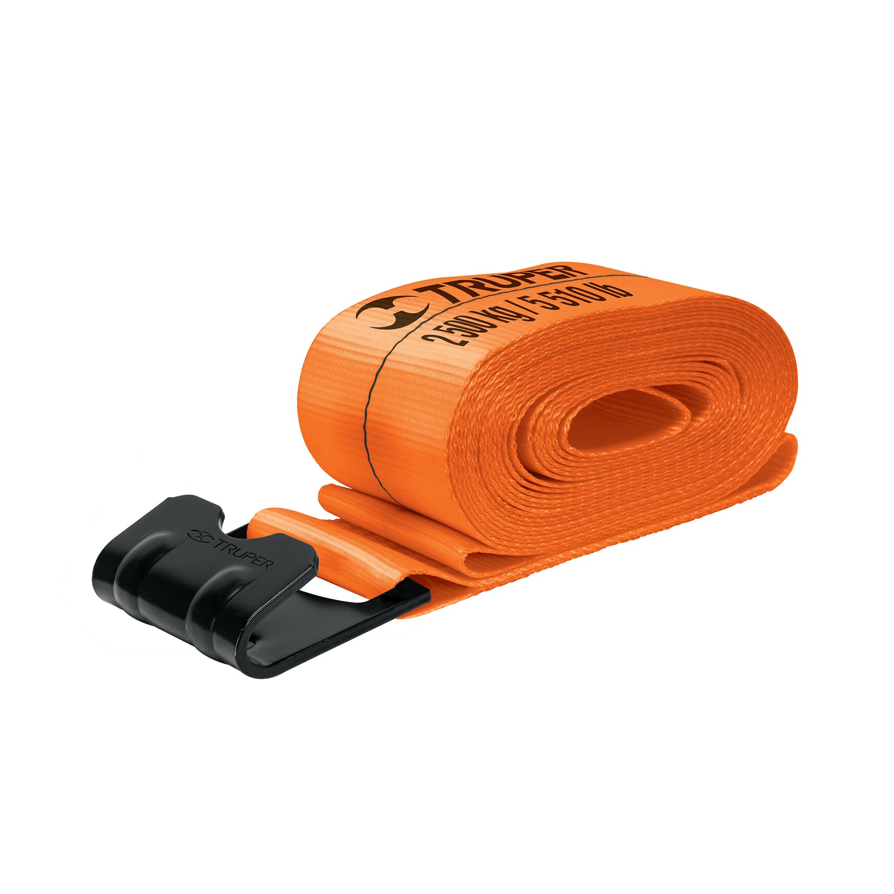Banda de 4" x 9 m con gancho plano para malacate, TRUPER TRUPER