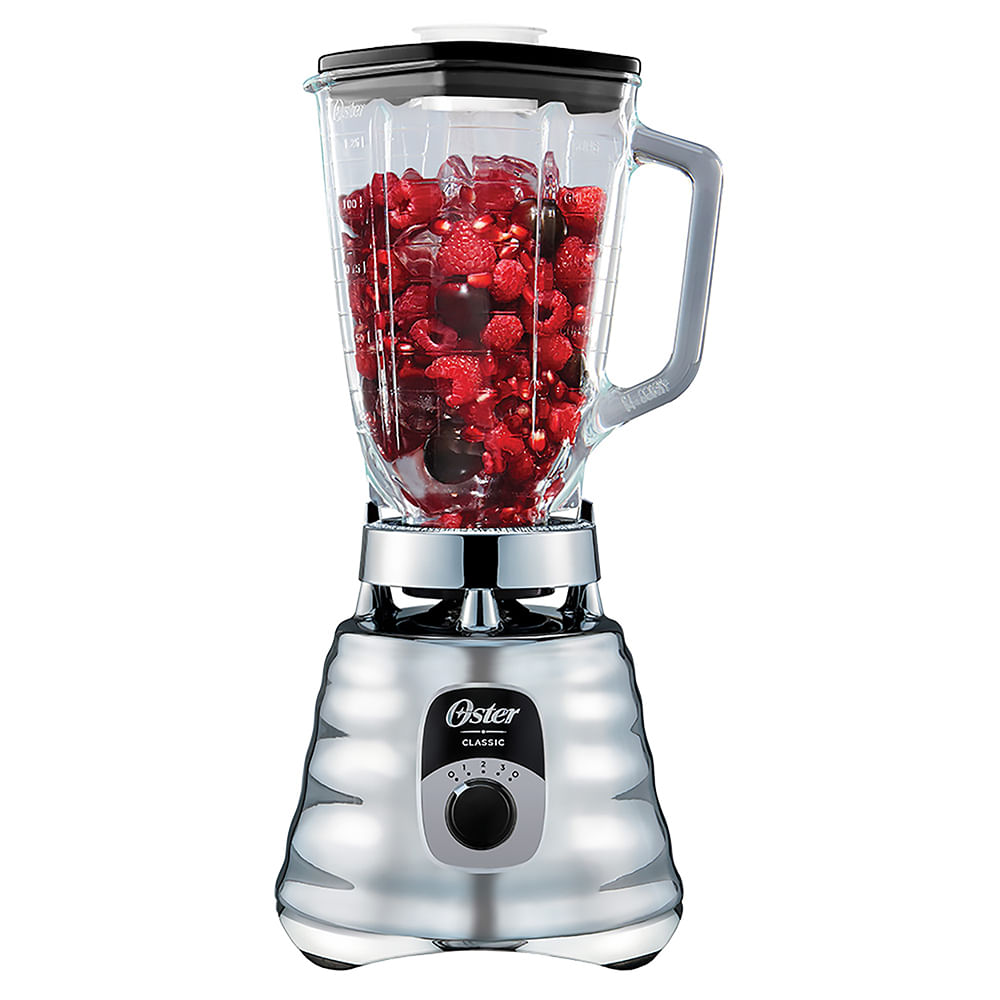 Licuadora clásica Oster® cromada con perilla ergonómica de 3 velocidades BLST4655 Oster