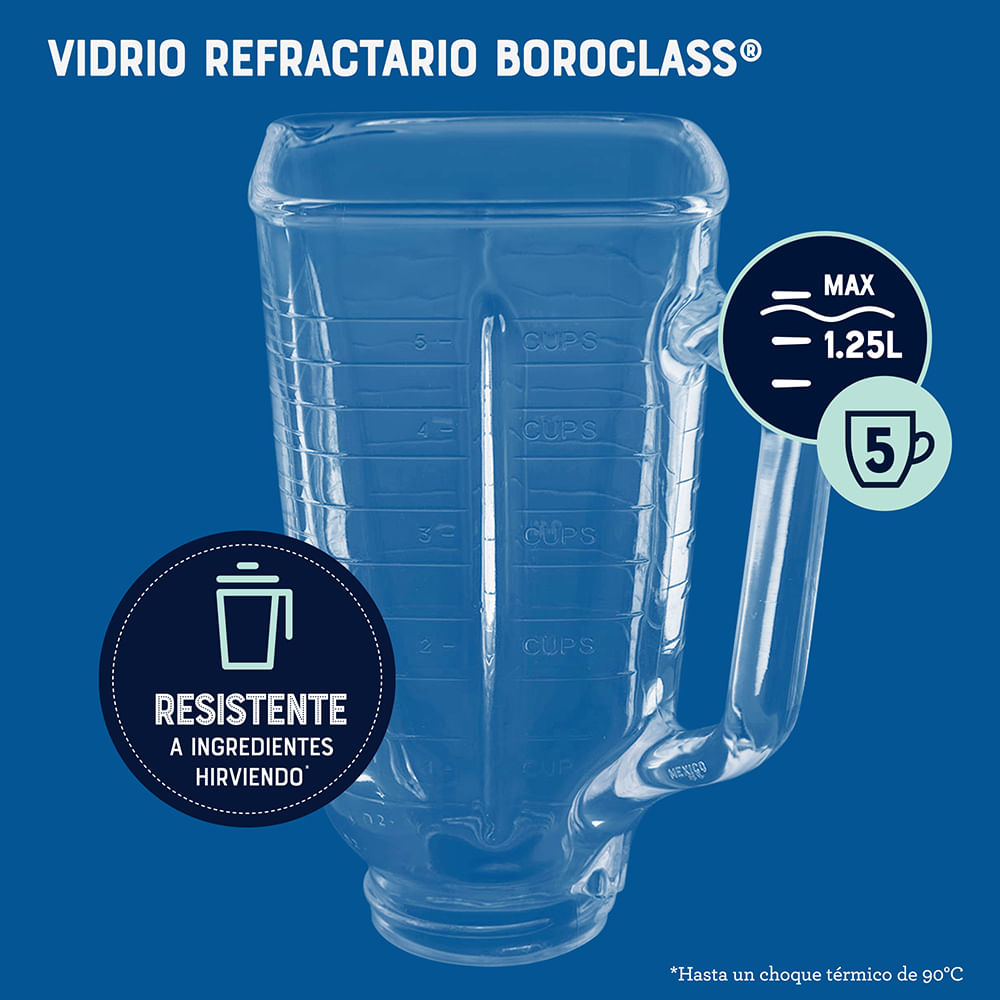 Licuadora clásica Oster® cromada con perilla ergonómica de 3 velocidades BLST4655 Oster
