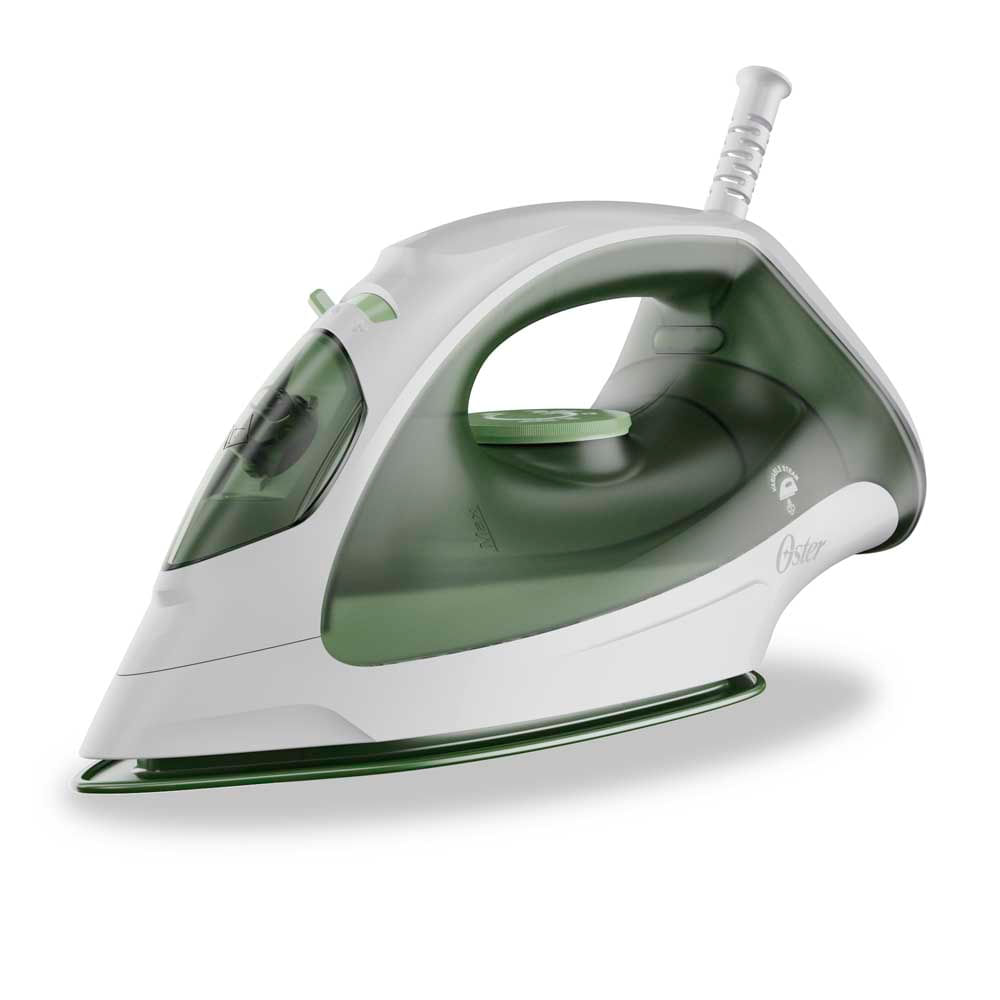 Oster® Plancha de Vapor, con Suela Antiadherente, Ligera, Blanca-Verde, GCSTBS3803 Oster