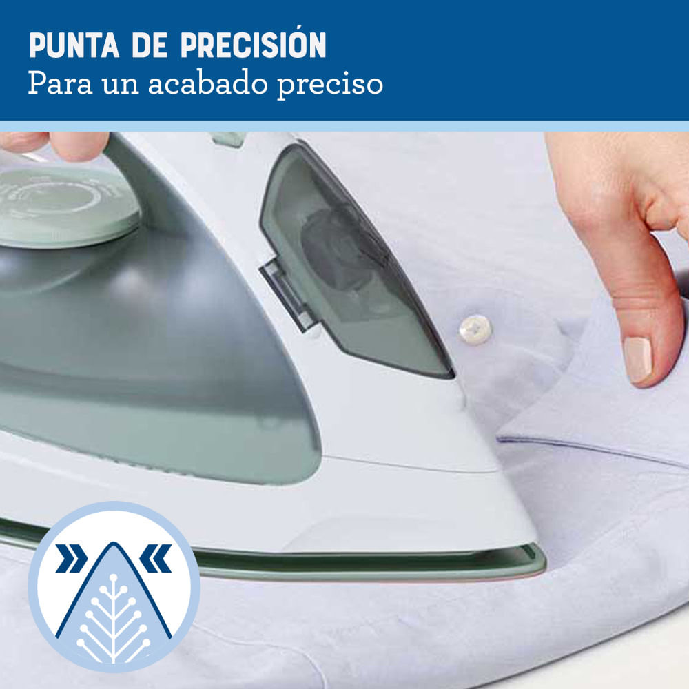 Oster® Plancha de Vapor, con Suela Antiadherente, Ligera, Blanca-Verde, GCSTBS3803 Oster