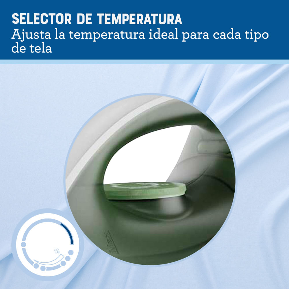 Oster® Plancha de Vapor, con Suela Antiadherente, Ligera, Blanca-Verde, GCSTBS3803 Oster