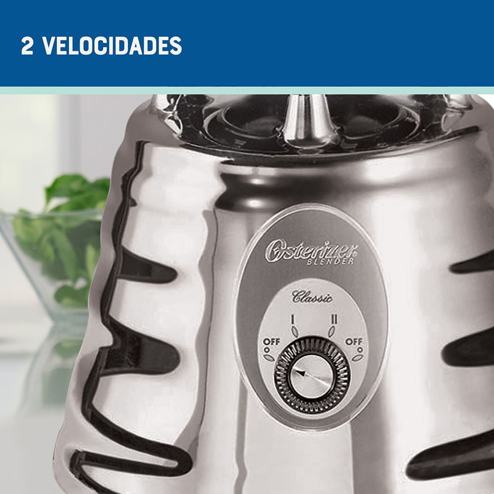 Licuadora Osterizer® cromada de 2 velocidades, 465015000 Oster