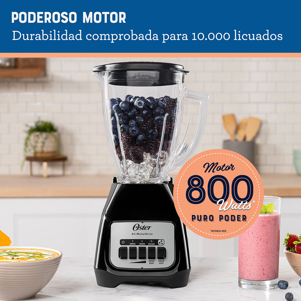 Licuadora Oster® 2 velocidades más pulso y vaso de vidrio BLSTKAG-BPB Oster