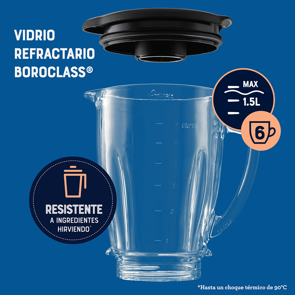 Licuadora Oster® 2 velocidades más pulso y vaso de vidrio BLSTKAG-BPB Oster