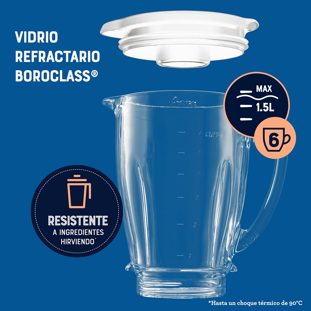 Licuadora Oster® 2 velocidades más pulso y vaso de vidrio BLSTKAG-WPB Oster