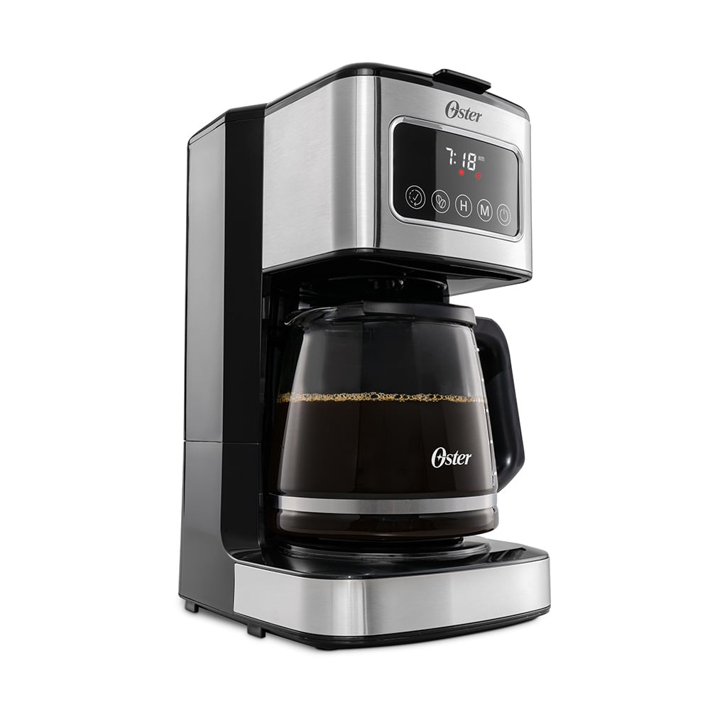 Oster® Cafetera Programable, Pantalla Táctil, Jarra de Vidrio, de 12 Tazas, Negro y Acero Inoxidable , BVSTDC4403 Oster