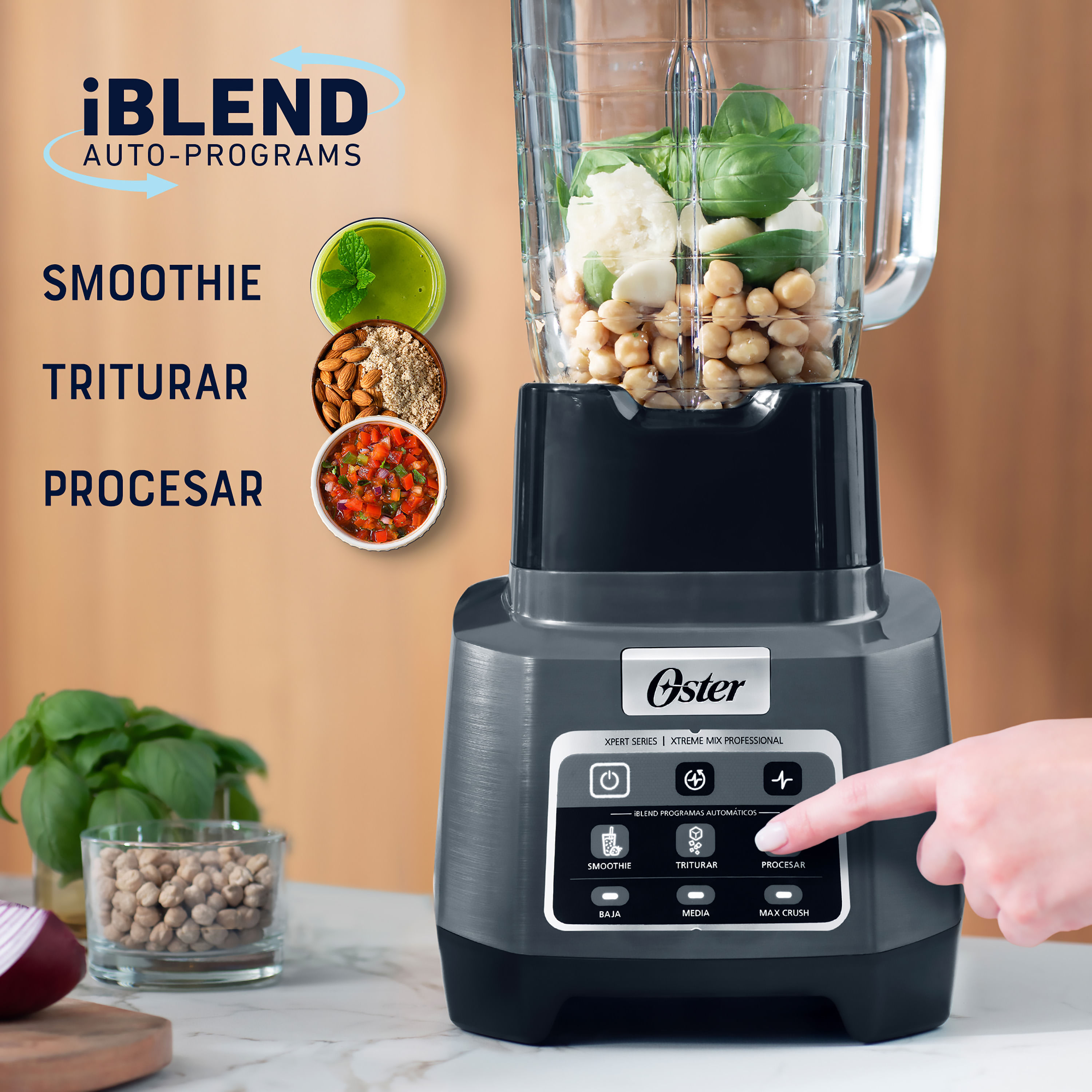 Oster® Licuadora Profesional XTREME MIX con iBLEND y MAX CRUSH con Tecnología Reversible BLSTXPG-BW Oster