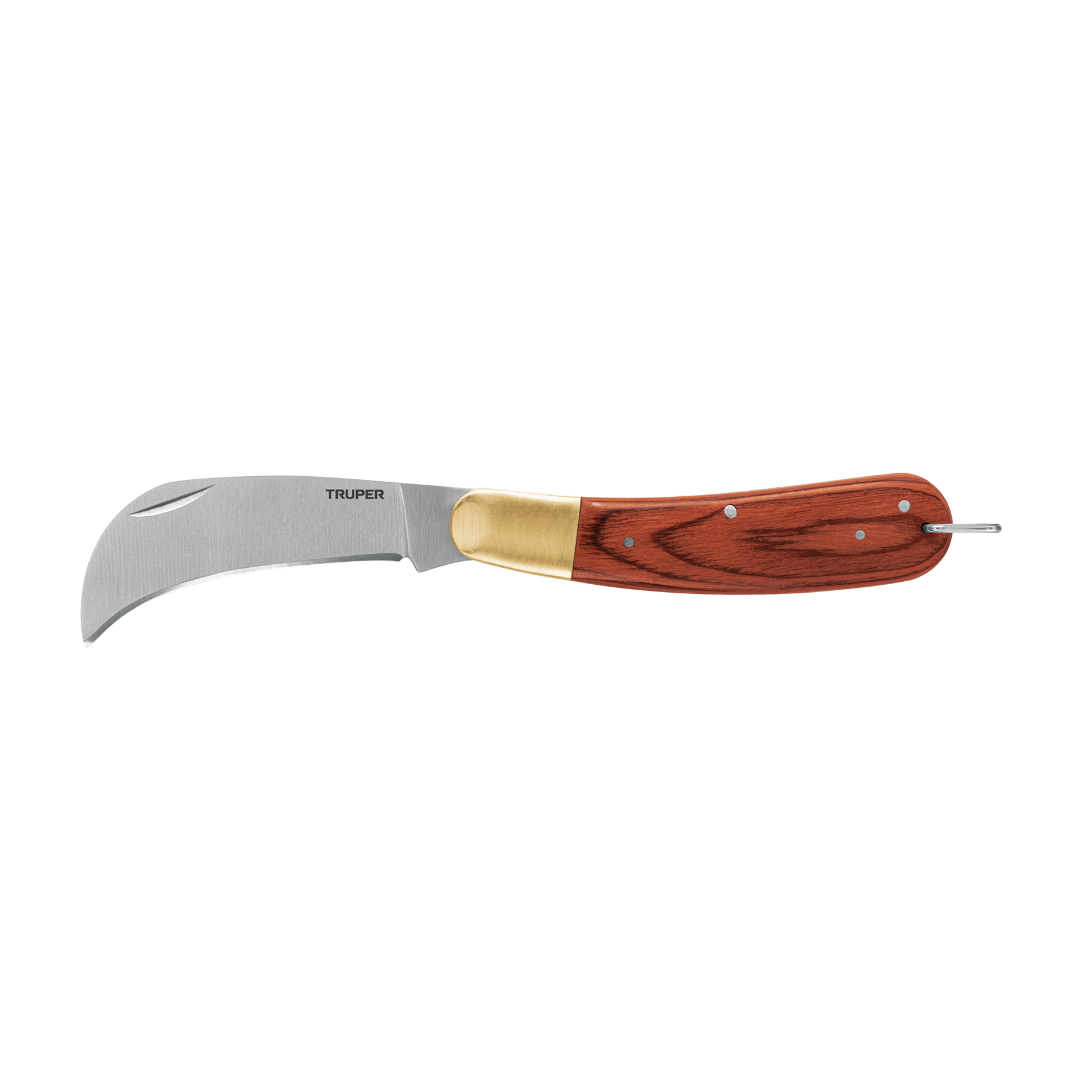 Cuchillo abatible 8" para electricista mango madera, TRUPER TRUPER