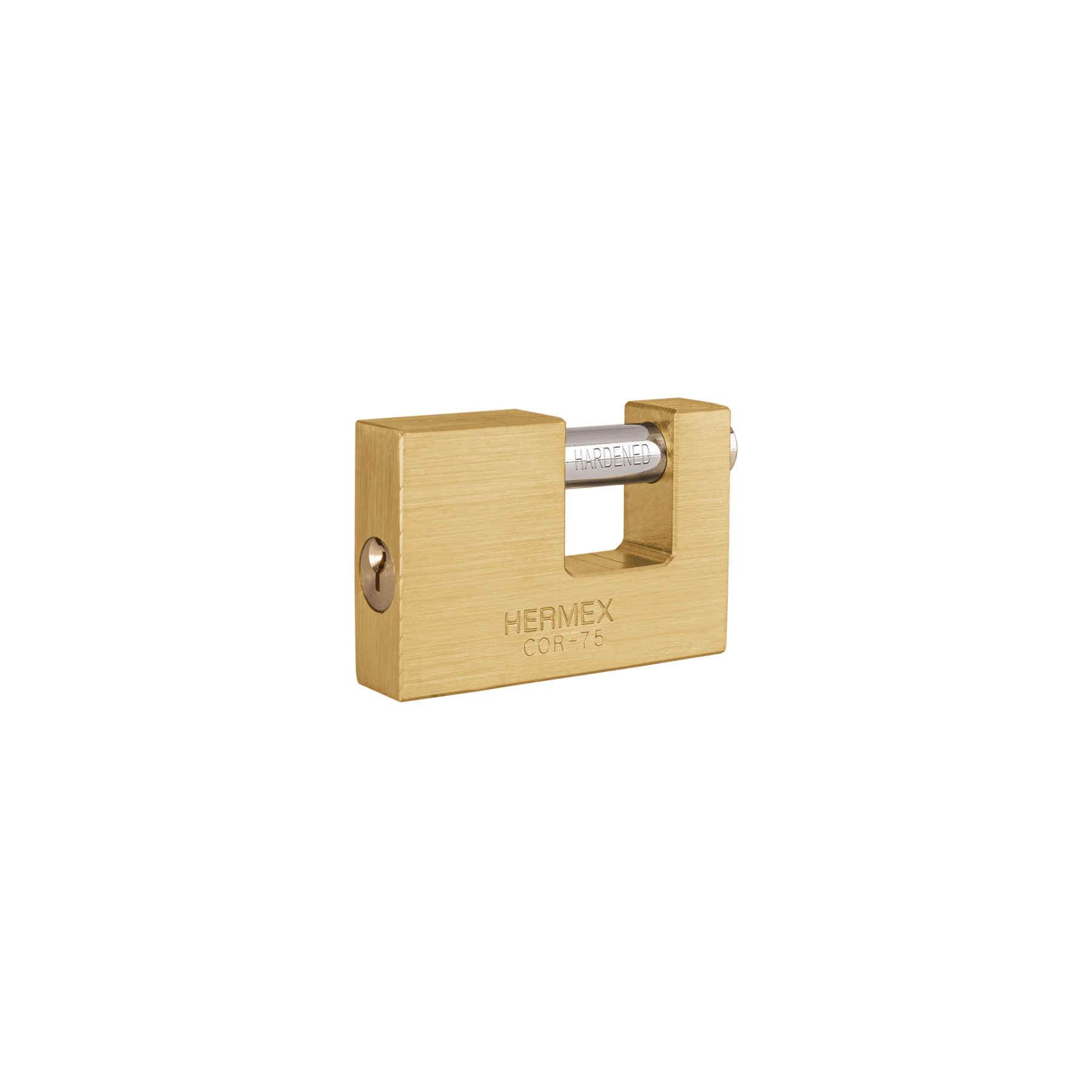 Candado antipalanca, 75mm, cuerpo de latón llave tradicional TRUPER