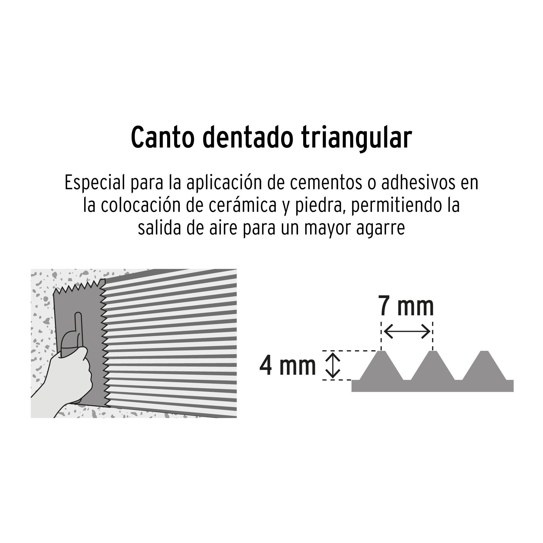 Llana 11" dentado triangular, 6 remaches,mango madera,TRUPER TRUPER