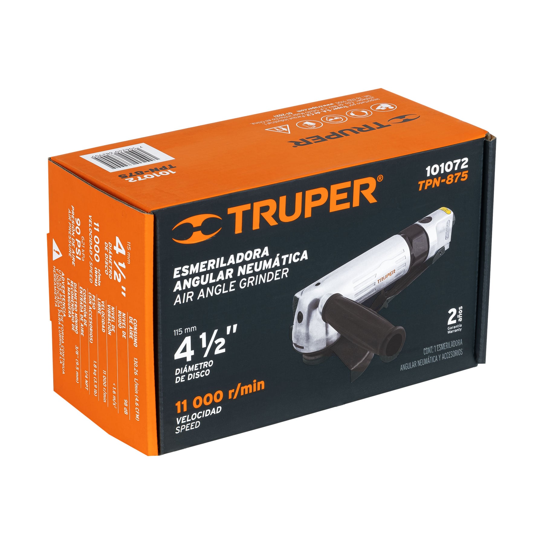 Esmeriladora angular neumática 4-1/2", TRUPER TRUPER