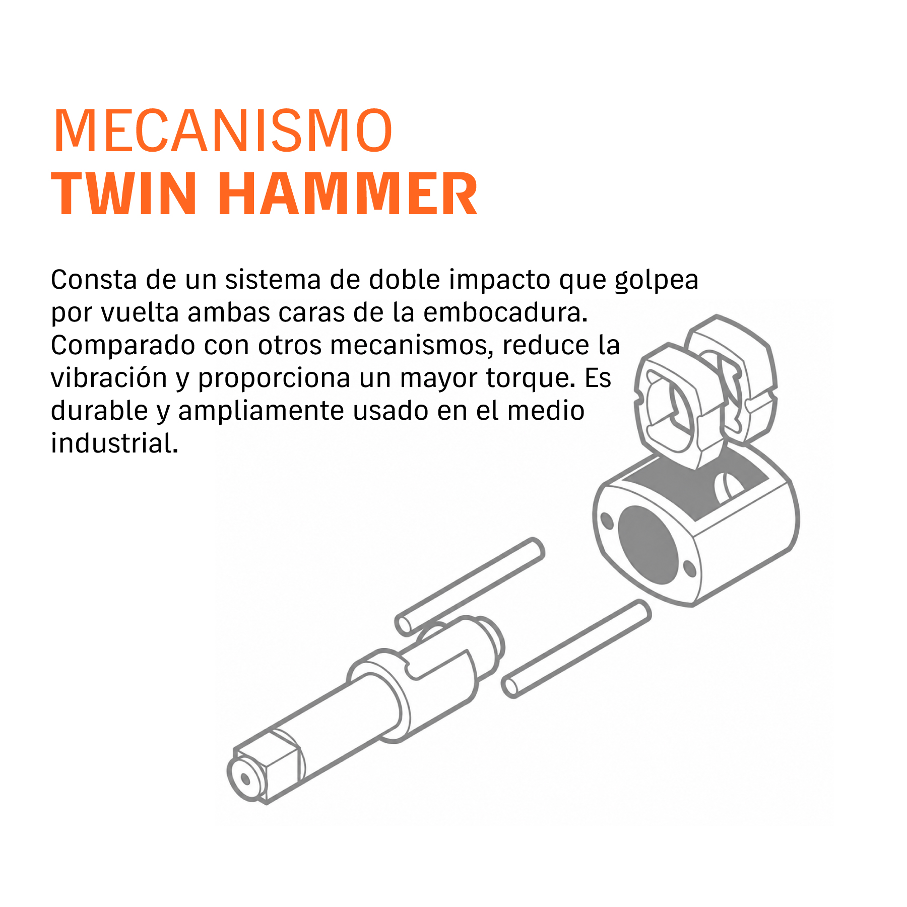 Kit de llave (pistola) de impacto 1/2" ind, estuche plástico TRUPER