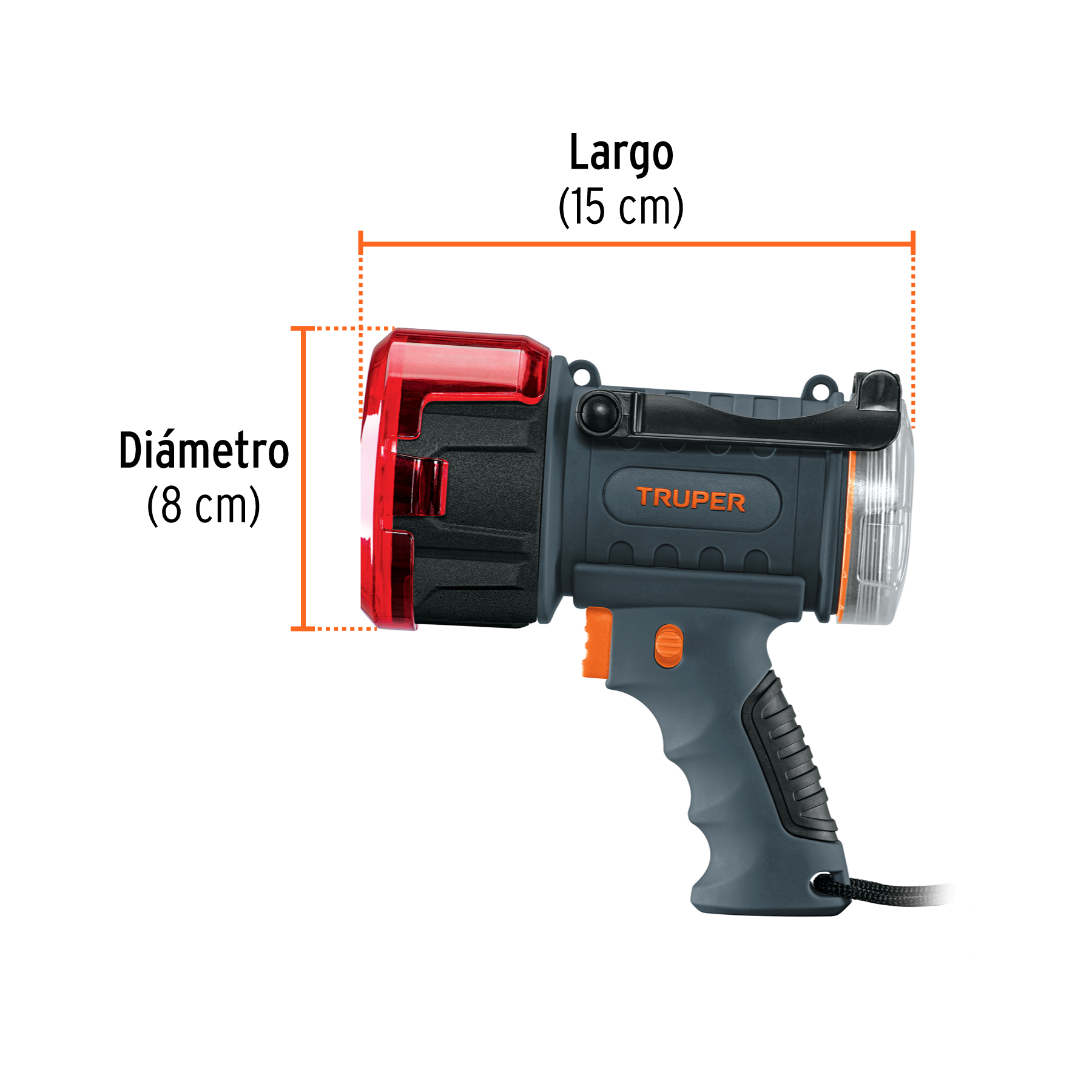 Linterna reflectora LED 900 lm, recargable, TRUPER TRUPER