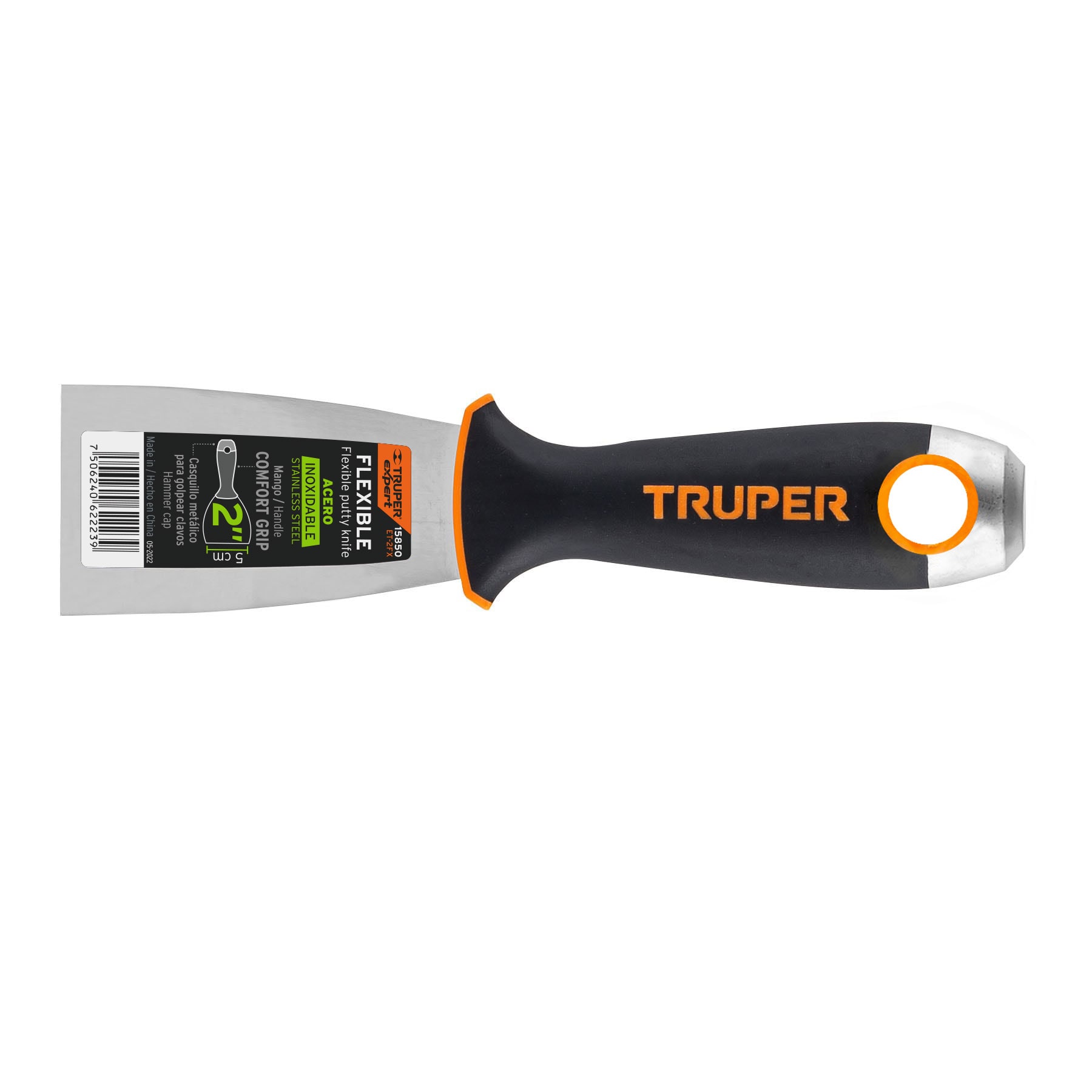 Espátula flexible 2" acero inoxidable, Comfort Grip, EXPERT TRUPER