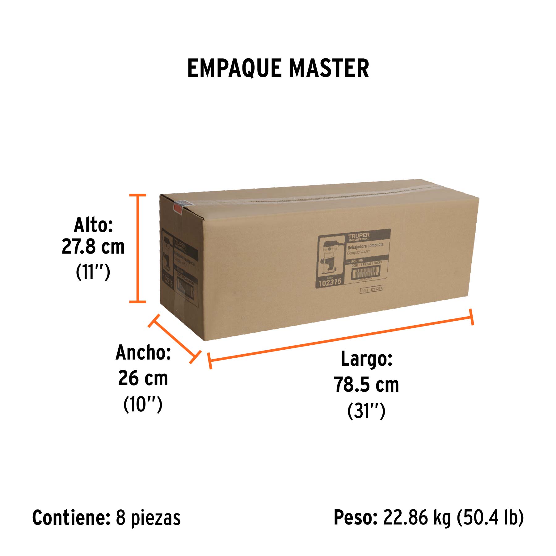 Router (rebajadora) compacto 710 W, 1 HP, TRUPER INDUSTRIAL TRUPER