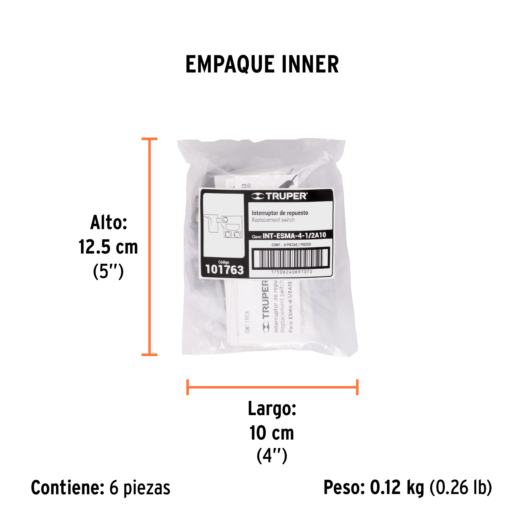 Interruptor de repuesto para ESMA-4-1/2A10, TRUPER TRUPER