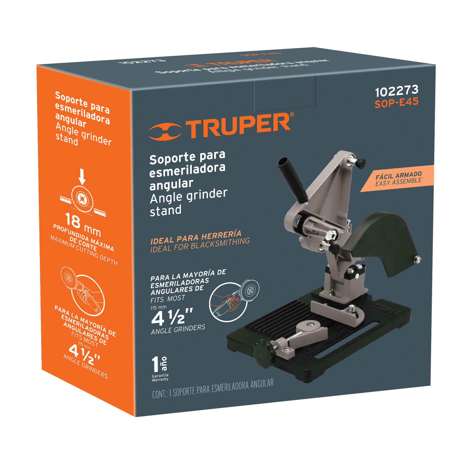 Soporte para esmeriladora angular de 4 1/2", TRUPER TRUPER