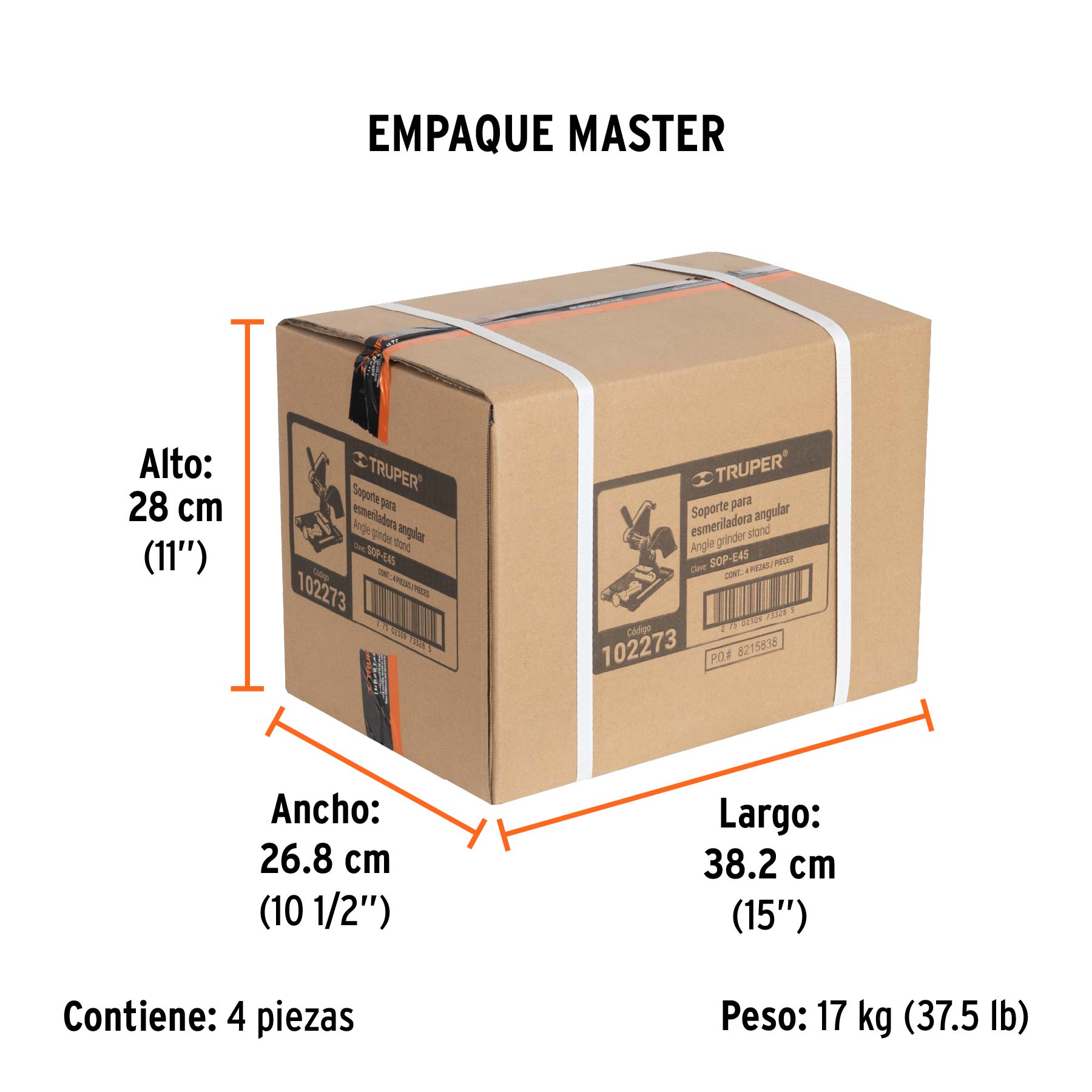 Soporte para esmeriladora angular de 4 1/2", TRUPER TRUPER