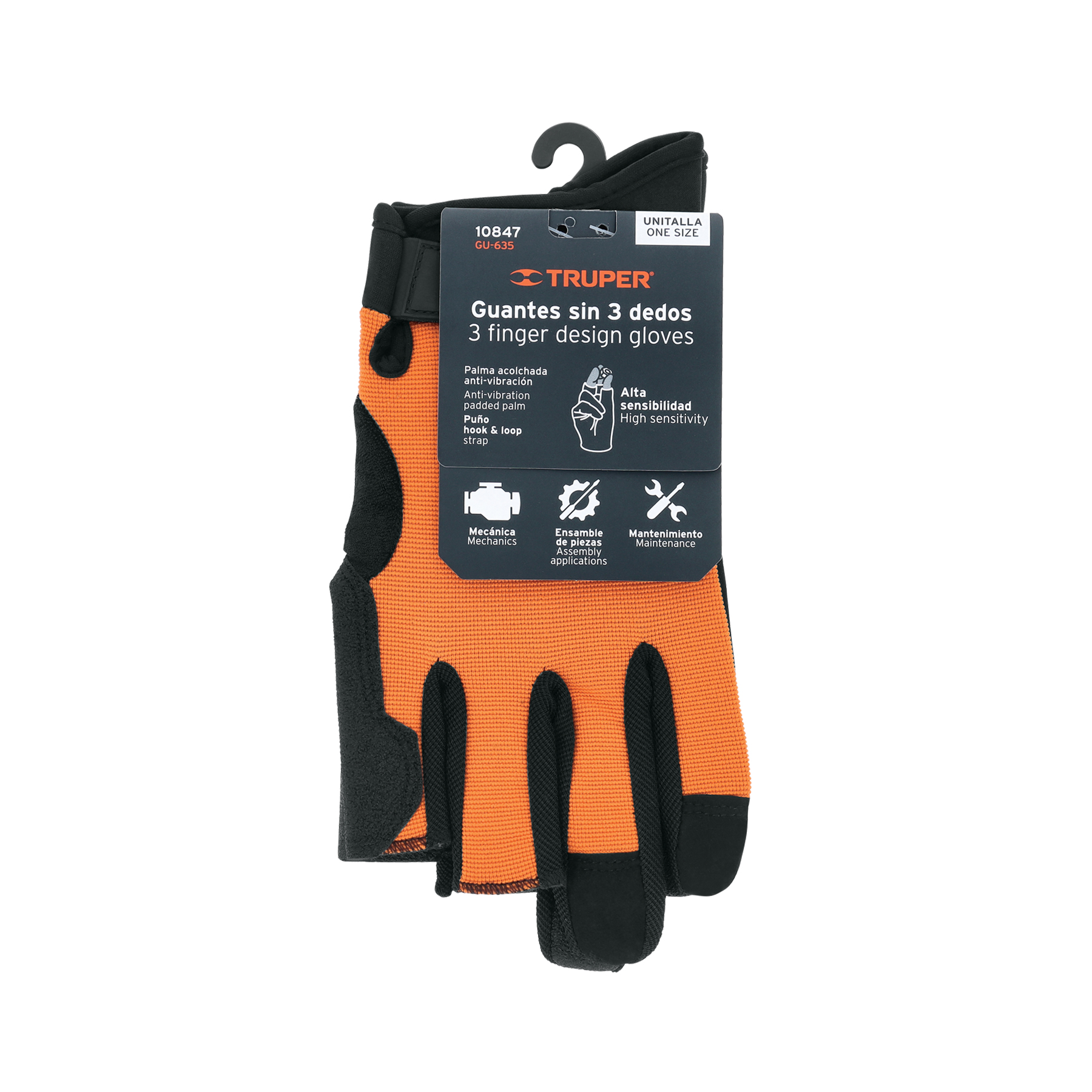 Guantes para mecánico, alta sensibilidad, unitalla, TRUPER TRUPER
